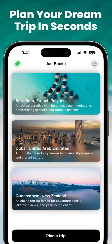 JustBookIt – AI Travel Planner & Trip Generator Preview